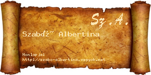 Szabó Albertina névjegykártya